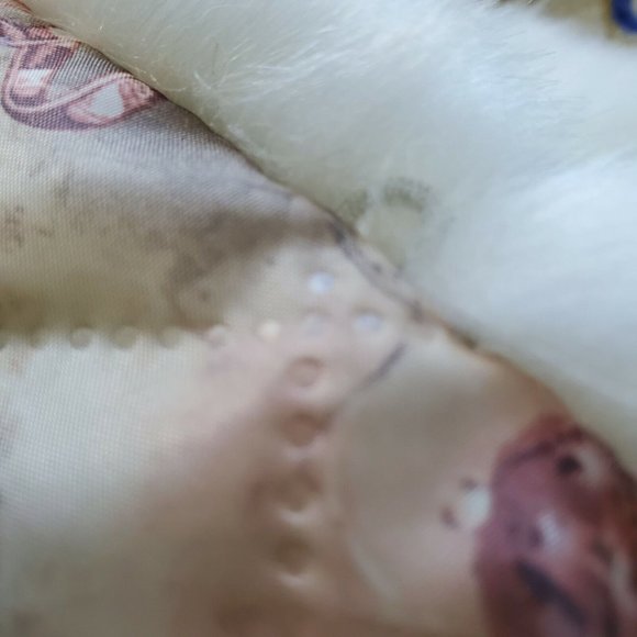 COPY - Wedding Coat White Faux Fur Waist‎ Length Lined With I love You Fabric S… - Picture 10 of 11